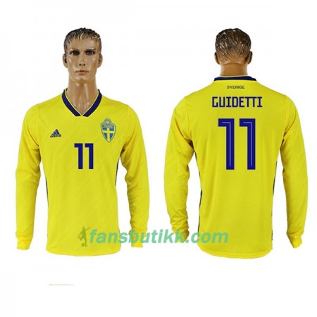 Fotball-VM 2018 Sverige drakt Guidetti 11 Hjemmetrøye Langermet